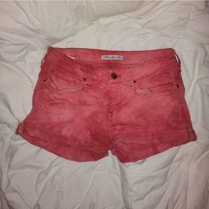 MAVI • Tie Dye Red Serena Fit Skinny Jean Shorts